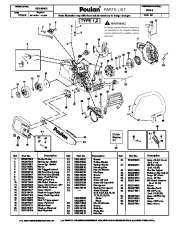 Poulan P3416 Chainsaw Parts List page 1