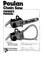 Poulan Owners Manual, 1980 page 1