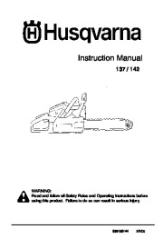 Husqvarna 137 142 Chainsaw Owners Manual, 2002,2003,2004,2005 page 1