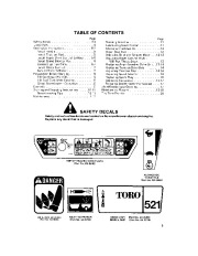 Toro 38052 521 Snowthrower Owners Manual, 1990 page 3