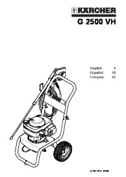 Kärcher G 2500 VH Gasoline Power High Pressure Washer Owners Manual page 1