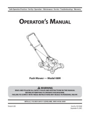 MTD 08M Push Lawn Mower Owners Manual page 1