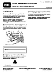 Toro 38637 Toro Power Max 828 OXE Snowthrower Owners Manual, 2008 page 1