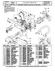 Poulan 1900 LE Chainsaw Parts List page 1