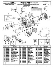 Poulan Pro PPB3416 Chainsaw Parts List page 1