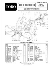 Toro 38052 521 Snowthrower Parts Catalog, 1994 page 1