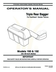 MTD Troy-Bilt 190 192 Triple Rear Bagger Lawn Mower Owners Manual page 1
