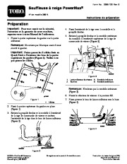Toro 38614, 38624, 38624W, 38634, 38644, 38654 Toro Power Max 726 OE Snowthrower Instructions de Préparation, 2011 page 1