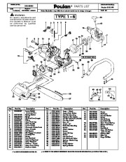 Poulan 2150 PR Chainsaw Parts List page 1