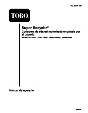 Toro 20030, 20042, 20043, 20045 Toro Super Recycler Mower, SR-21P Manual del Propietario, 2001 page 2