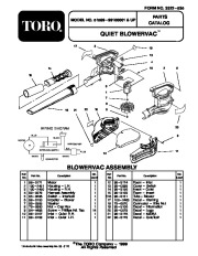 Toro 51589 Quiet Blower Vac Parts Catalog, 1998, 1999 page 1