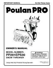 Poulan Pro PP291EPS30 440642 Snow Blower Owners Manual page 1