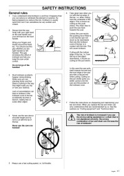 Husqvarna 395XP Chainsaw Owners Manual, 2000,2001,2002,2003,2004,2005,2006,2007,2008,2009,2010 page 17