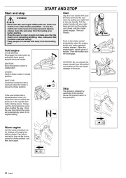 Husqvarna 395XP Chainsaw Owners Manual, 2000,2001,2002,2003,2004,2005,2006,2007,2008,2009,2010 page 28