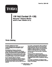 Toro 20050 Toro Carefree Recycler Electric Mower, E120 Parts Catalog, 2000 page 1