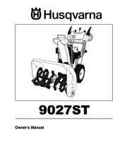 Husqvarna 9027ST Snow Blower Owners Manual, 2002,2003,2004,2005,2006,2007,2008,2009 page 1