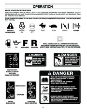 Husqvarna 9027ST Snow Blower Owners Manual, 2002,2003,2004,2005,2006,2007,2008,2009 page 8