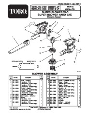 Toro 51582 Super Blower Vac Parts Catalog, 1996, 1997 page 1