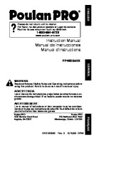 Poulan Pro PP4620AVX Chainsaw Owners Manual page 1