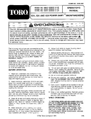 Toro 38543 Toro  824 Power Shift Snowthrower Owners Manual, 1992 page 1
