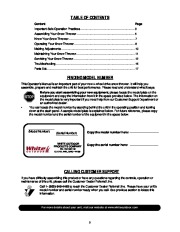 MTD White Outdoor 855 4×4 Snow Blower Owners Manual page 2