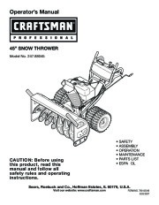 Craftsman 247.88045 45-Inch Snow Blower Owners Manual page 1