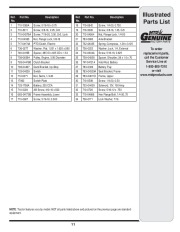 MTD 800 Series Automatic Garden Tractor Lawn Mower Parts List page 11