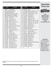 MTD 800 Series Automatic Garden Tractor Lawn Mower Parts List page 13