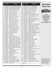 MTD 800 Series Automatic Garden Tractor Lawn Mower Parts List page 9