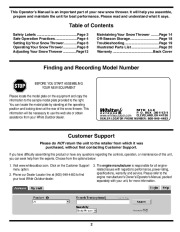 MTD White Outdoor H Style Snow Blower Owners Manual page 2