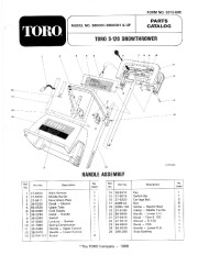 Toro 38000C S-120 Snowthrower Parts Catalog, 1989 page 1