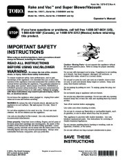 Toro 51617 Rake and Vac Blower/Vacuum Manual, 2013 page 1