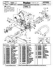 Poulan 2375 LE Wildthing Chainsaw Parts List page 1