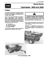 Toro 07154SL Service Manualpdresser 1800 2500 Preface Publication page 1
