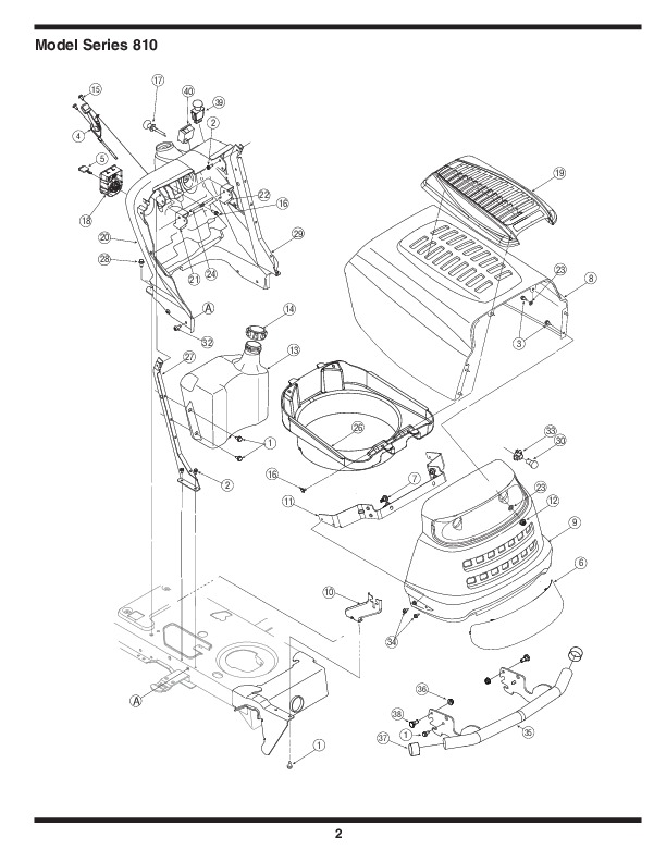 MTD 810 Hydrostatic Lawn Tractor Mower Parts List