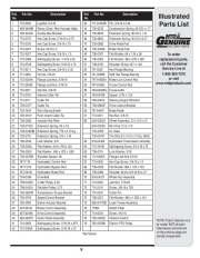 MTD 810 Hydrostatic Lawn Tractor Mower Parts List page 9