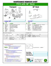 John Deere F510 38-Inch Deck Snow Blower Maintenance Sheet Manual page 1