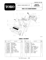 Toro 38000 S-120 Snowthrower Parts Catalog, 1989,1990,1991 page 1