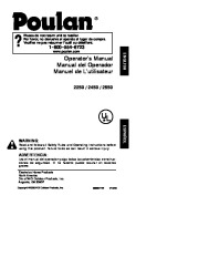 Poulan Owners Manual, 2000 page 1