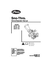 Ariens Sno Thro 932102 932103 932310 Snow Blower Owners Manual page 1