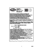 Ariens Sno Thro 932102 932103 932310 Snow Blower Owners Manual page 2