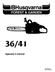 Husqvarna 36 41 Chainsaw Owners Manual, 1995,1996,1997,1998,1999,2000,2001,2002,2003,2004 page 1