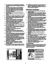 MTD White Outdoor Snow Boss 850W 1150W Snow Blower Owners Manual page 4