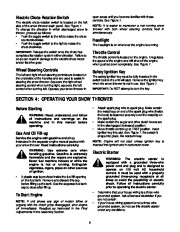 MTD White Outdoor Snow Boss 850W 1150W Snow Blower Owners Manual page 8