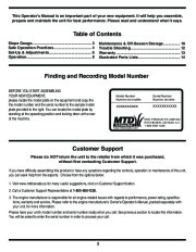 MTD Pro 560 Series 21 Inch Rotary Lawn Mower Owners Manual page 2