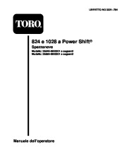 Toro 38559 Toro 1028 Power Shift Snowthrower Manuale Utente, 1999 page 1