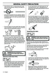 Husqvarna 346XP 353 Chainsaw Owners Manual, 2001,2002,2003,2004,2005,2006,2007,2008,2009 page 14