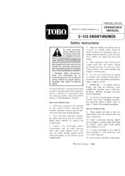Toro 38000C S-120 Snowblower Manual, 1989 page 1