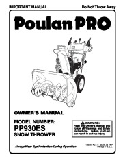 Poulan Pro Owners Manual, 2006 page 1