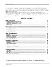 Honda SB2040 Snow Blower Owners Manual page 2